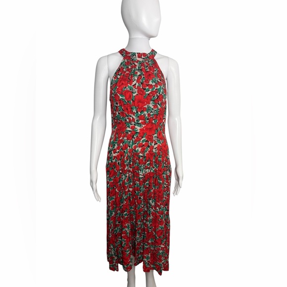 Anna-Kaci Dresses & Skirts - Floral Maxi Dress Red and Green Halter Colorful S